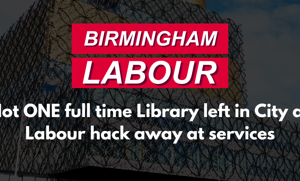 Not one full time library left in city after Labour cuts