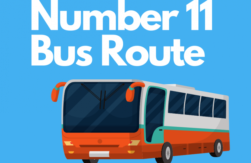 Number 11 Bus Route with Bus Graphic