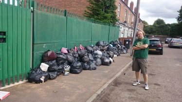 Cllr Robert Alden during the bin strike